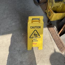 Rubbermaid Caution Wet Floor Saftey Sign Plastic Yellow Commercial