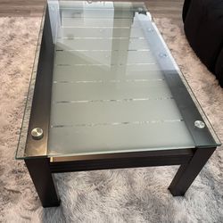 Coffee Table & End Table Glass / Black 