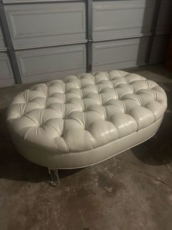 Vintage leather ottoman