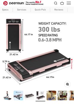 Deerrun Walking Pad Treadmill – Rose Gold