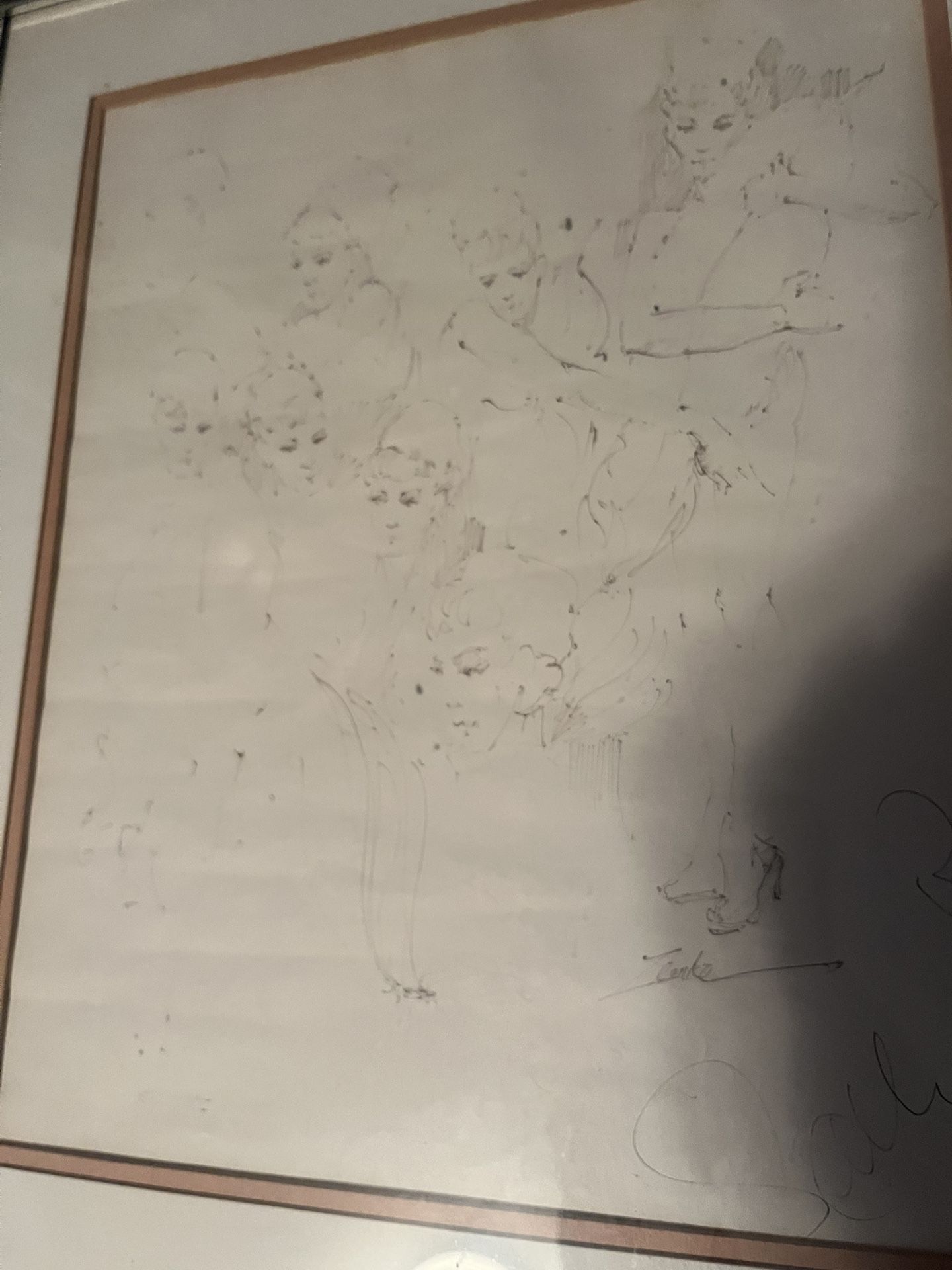 Sally Rand Hand Pencil Drawing In A Frame