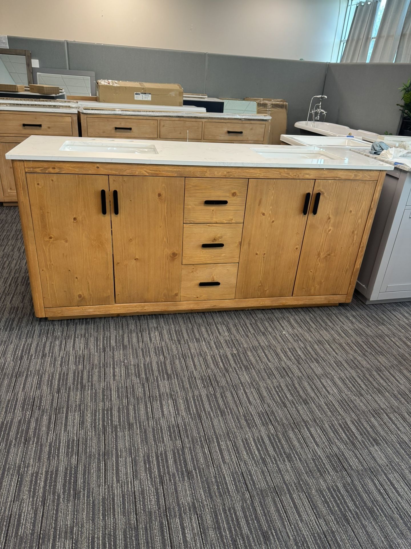 72” Bathroom Vanity In Wood Color