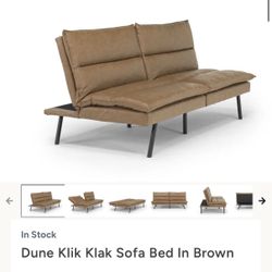 MCM Style Brown Sofa Bed/Futon