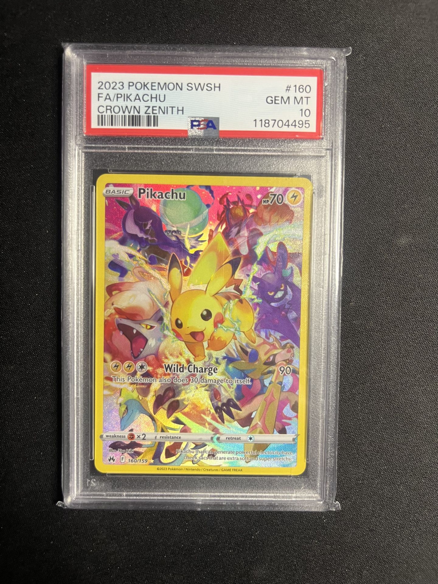Pokémon Cards PSA 10 Pikachu Full Art Crown Zenith Swsh 2023 Ultra Rare 160/159 