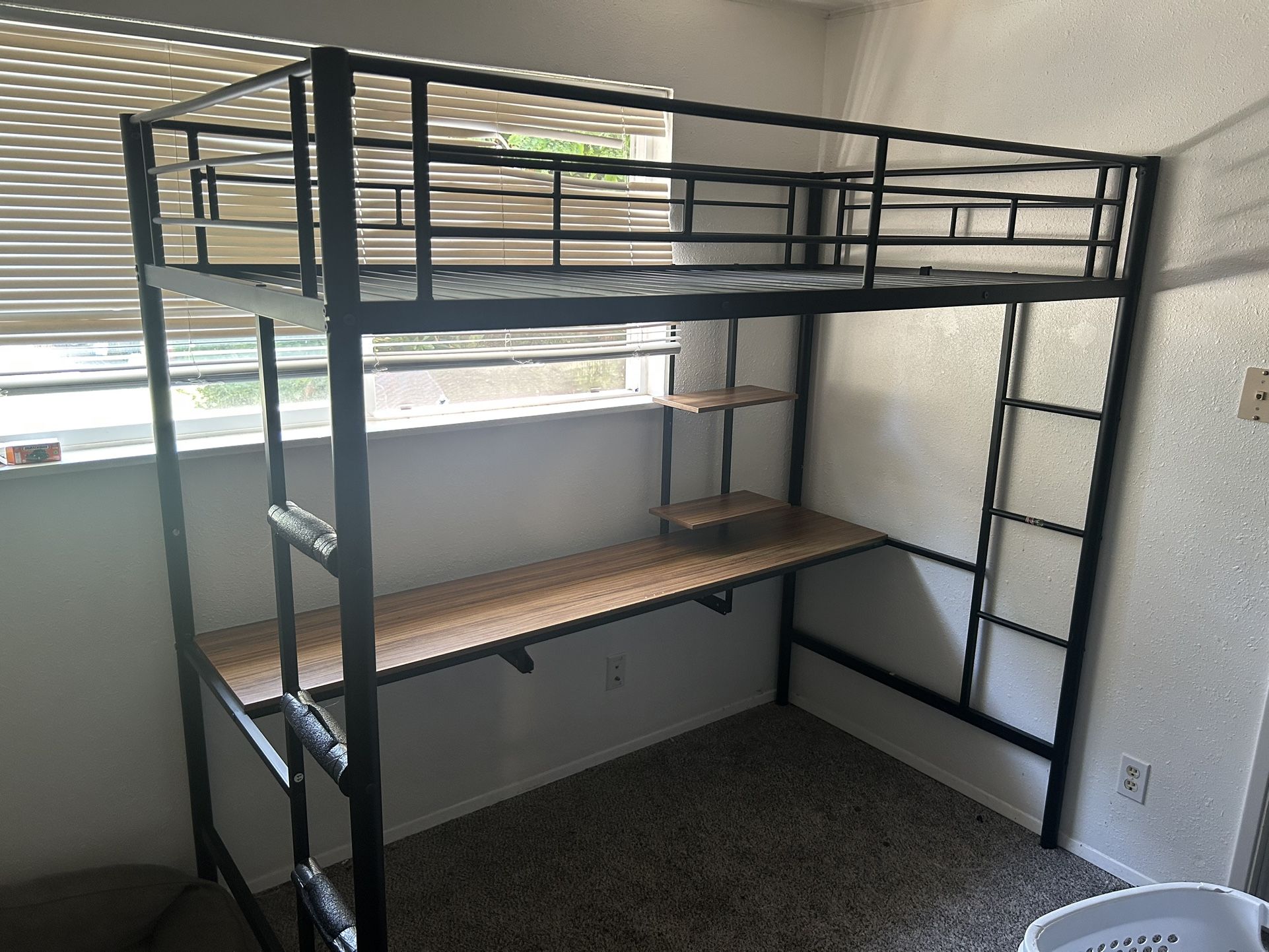 Loft Bed With Desk &shelves