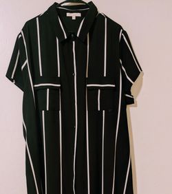 Woman's Plus Size 3X Long Dress Black&White Striped