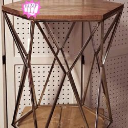 Cowger Side Table, Walnut + Nickle (**NEW**)