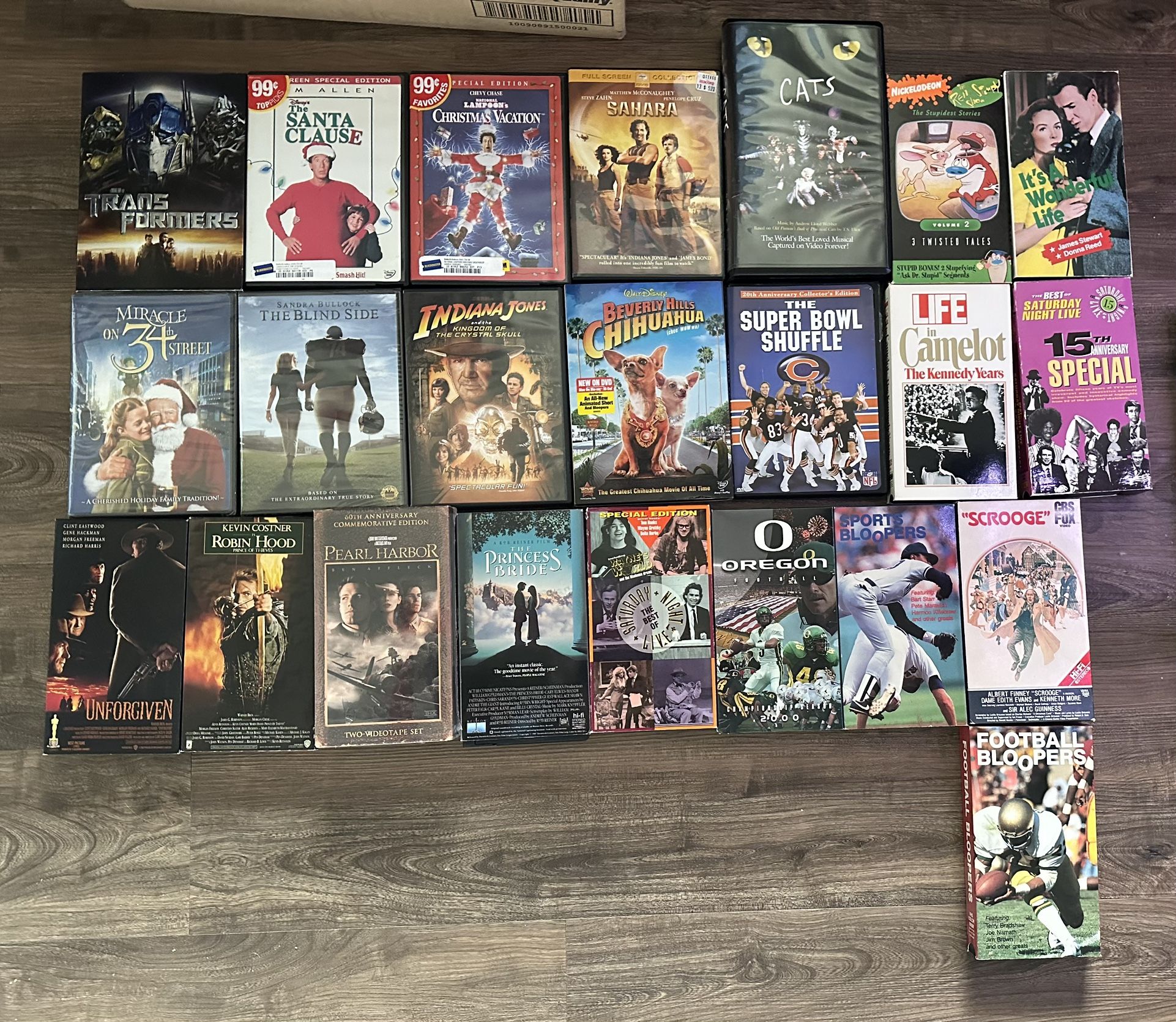 Huge Lot Of Movies On VHS And DVD