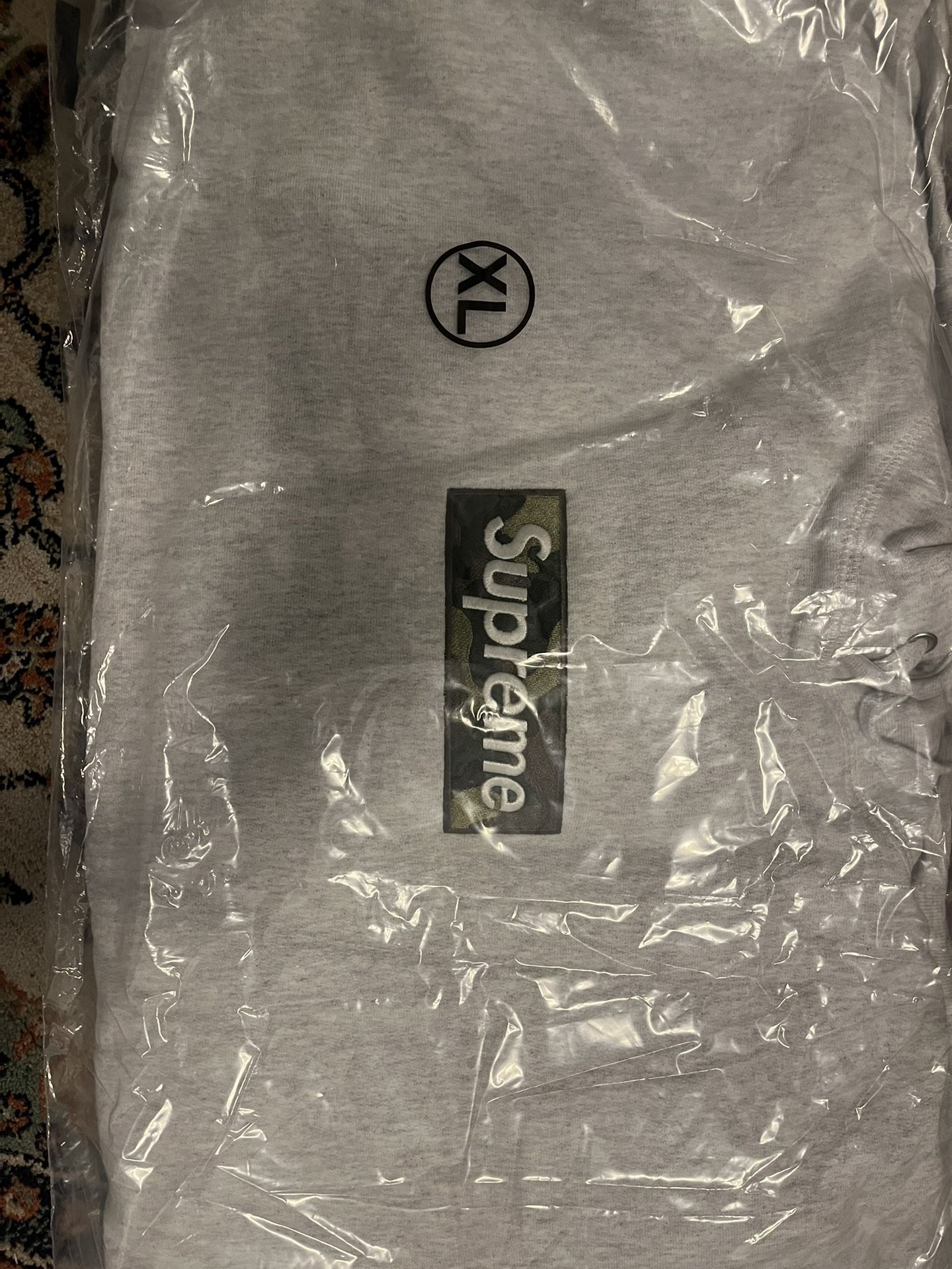 Supreme Box logo Hooded Sweatshirt Ash Grey Size XL NEW