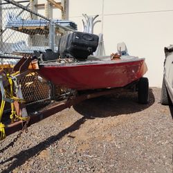 Two Boats One Trailer One Motor Trade Or Sale $ 3000