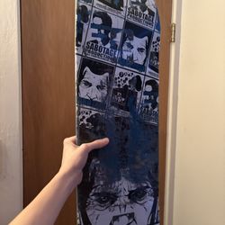 moderately worn sabotage skateboard deck size 8.0