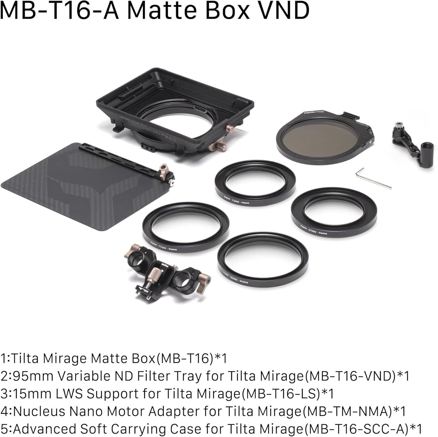 Tilta Mirage Matte Box VND Kit (MB‑T16‑A, 95 mm) — $300 Cameras &