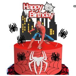 Spiderman Happy Birthday Cake Toppers, Spiderman Cake Toppers

