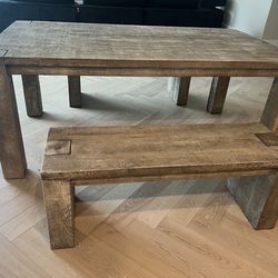 Restoration Hardware Dining Table with benches