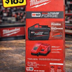 Milwaukee M18 REDLITHIUM FORGE HD12.0 Battery + Rapid Charger Set — NEW
