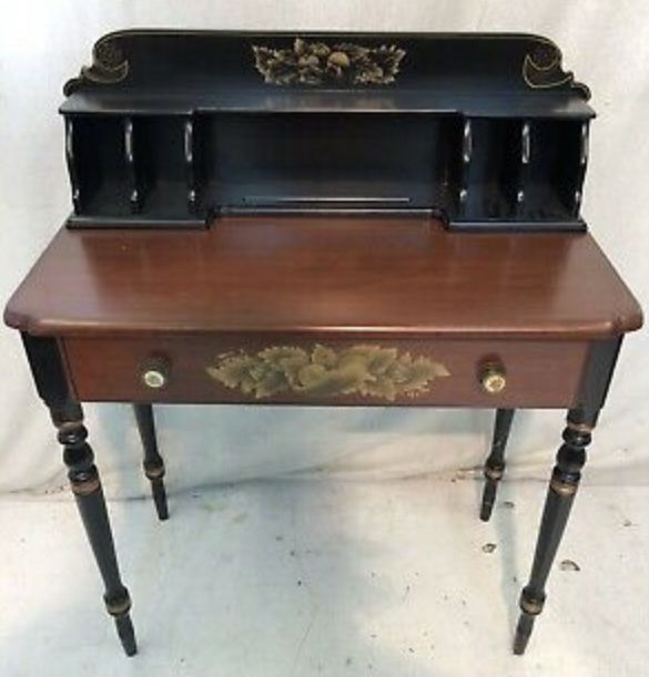 Vintage Hitchcock Chair Co Chair And Cubby Hole Black Desk
