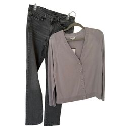 2 of NWT j. jill Woman’s Gray Jacket & Jeans, Sz S/4