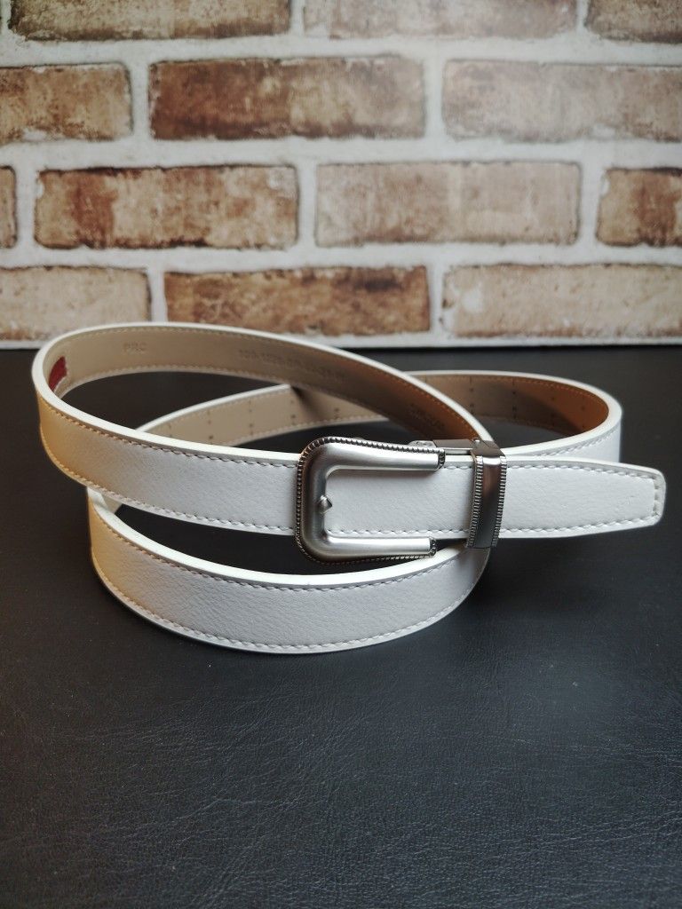 Nexbelt Women's Western Leather Ratchet Belt White Adjustable 24" to 40"