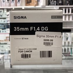 Sigma 35mm F1.4 Lens For Canon