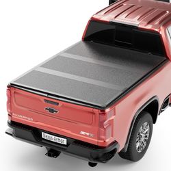 Hard Tri-Fold Tonneau Cover Fits 2020–2025 Chevy Silverado & GMC Sierra 2500/3500 HD 6.9FT Bed (82.2") | Heavy-Duty FRP Folding Truck Bed Cover | Wate