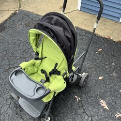 Double Stroller Sit and Stand With Baby Carrier 