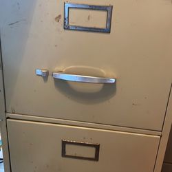 2 Metal 2 Drawer Filing Cabinets 