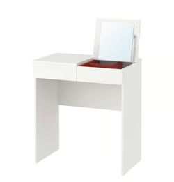 White Dressing Table/Vanity with Mirror Storage