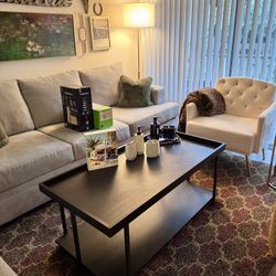 Coffee Table 24x48 Rectangle Tray Top Espresso Black