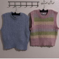 2 Zara Sweater Vest Size medium 