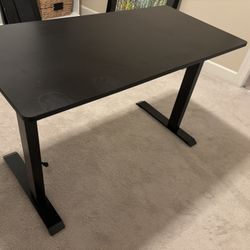 Workstream by Monoprice WFH Single Motor Sit-Stand Desk with Top, Black