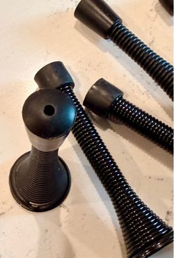 5-Pack Black Spring Door Stops with Mounting Screws Heavy Duty