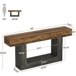 Farmhouse 2-Tier Entryway Console Table