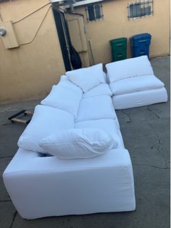 Authentic White Restoration Hardware Cloud Sectional 4pc - Luxe ✨