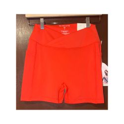 (Target) Blogilates Crisscross Scrunch Bike Shorts NEW (Orange - Medium)