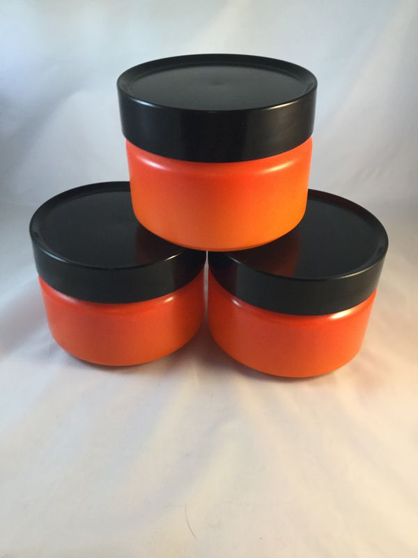 (3) Anchor Hocking Fire King Flame Red Orange 1 Quart Containers & Lids