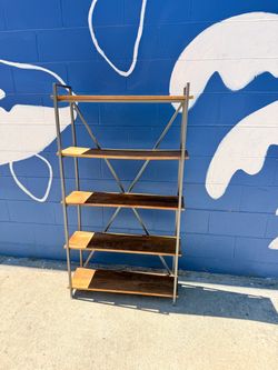 Nice grey metal with wood bookcase