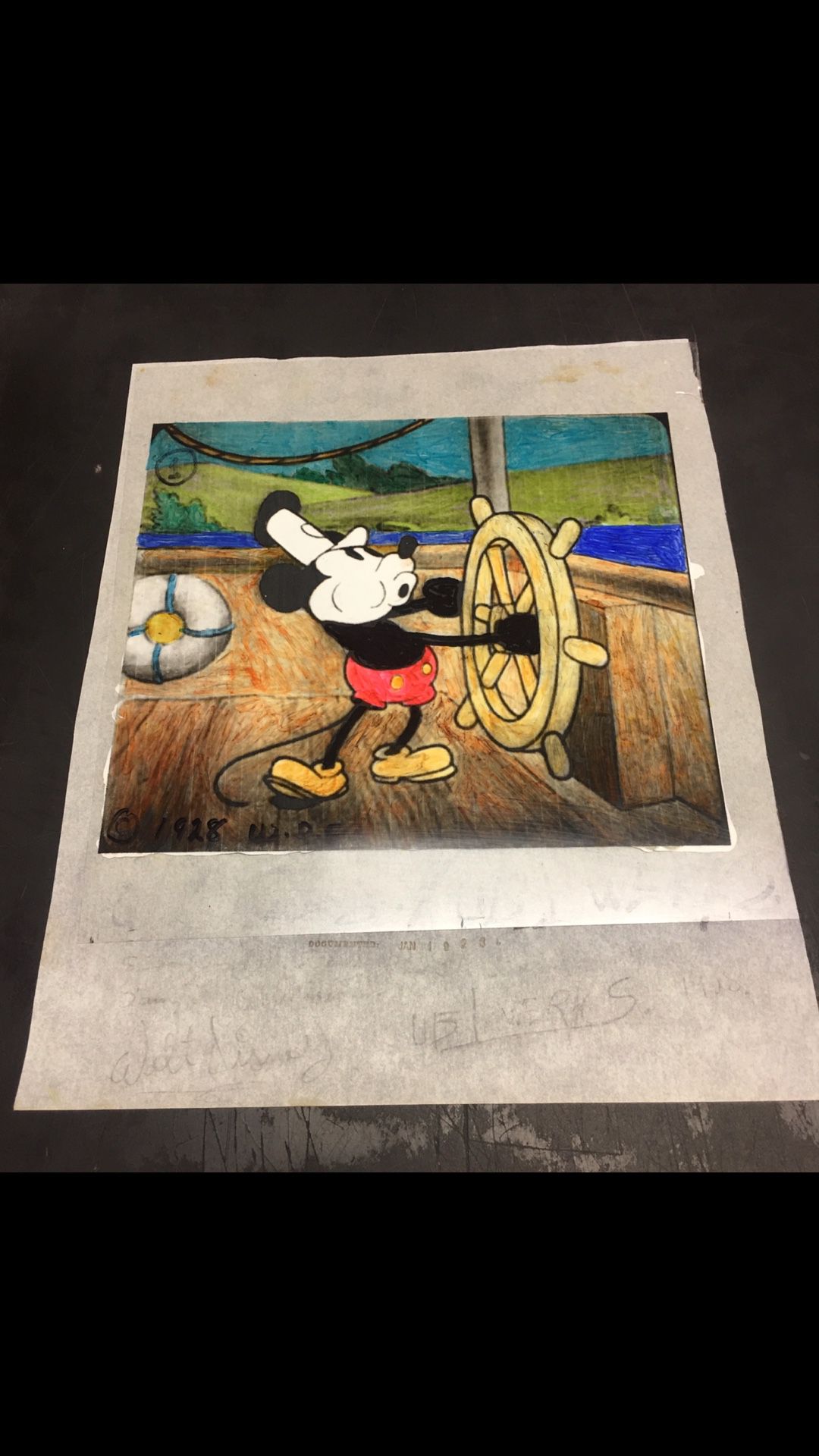 Disney Steamboat Willie UB Werks Walt Disney Original Art 1928