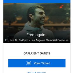 Selling One Fred Again Floor Ticket! Walk In With Us!