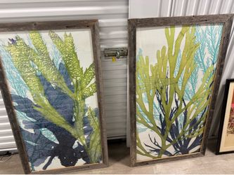 Large two part seaweed painting