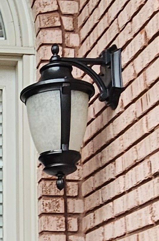 2 Black Hampton Bay Exterior Wall Lantern Light