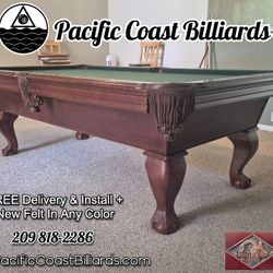 Highline Pool Table (FREE Delivery &Install + NEW Felt In Any Color)