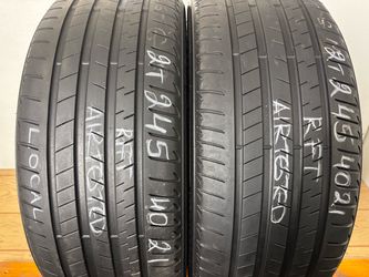 2 tires 245 40 21 Bridgestone alenza 001 Run flat no repairs