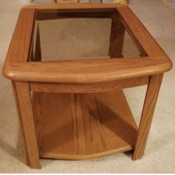Solid Oak End Table