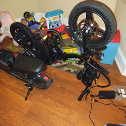 Hisent 750w Electric Bike Bent Back Rim Good For Parts 
