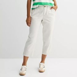 Women's Sonoma  Utility Capri Pants Cropped Pants Size 14 off white light Beige