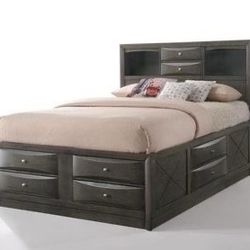 Brand New Grey Oak Storage Bed