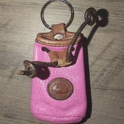 "Dooney & Bourke" Pink Leather "Micro Purse-Charm/Keychain Pouch"