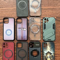 10 cell phone cases for the iPhone 11 Pro. Used.