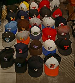 Large Lot of Sports Snapback Caps
