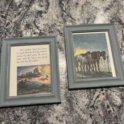 Framed Art From Old Cowboy Book